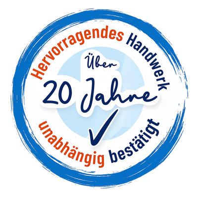 Qualitätssiegel: Über 20 Jahre hervorragendes Handwerk, unabhängig bestätigt